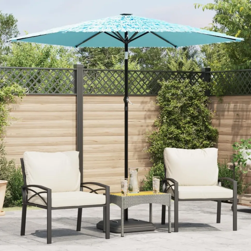 MAISON EXCLUSIVE - Parasol de jardin avec mât en acier bleu 223x223x213 cm