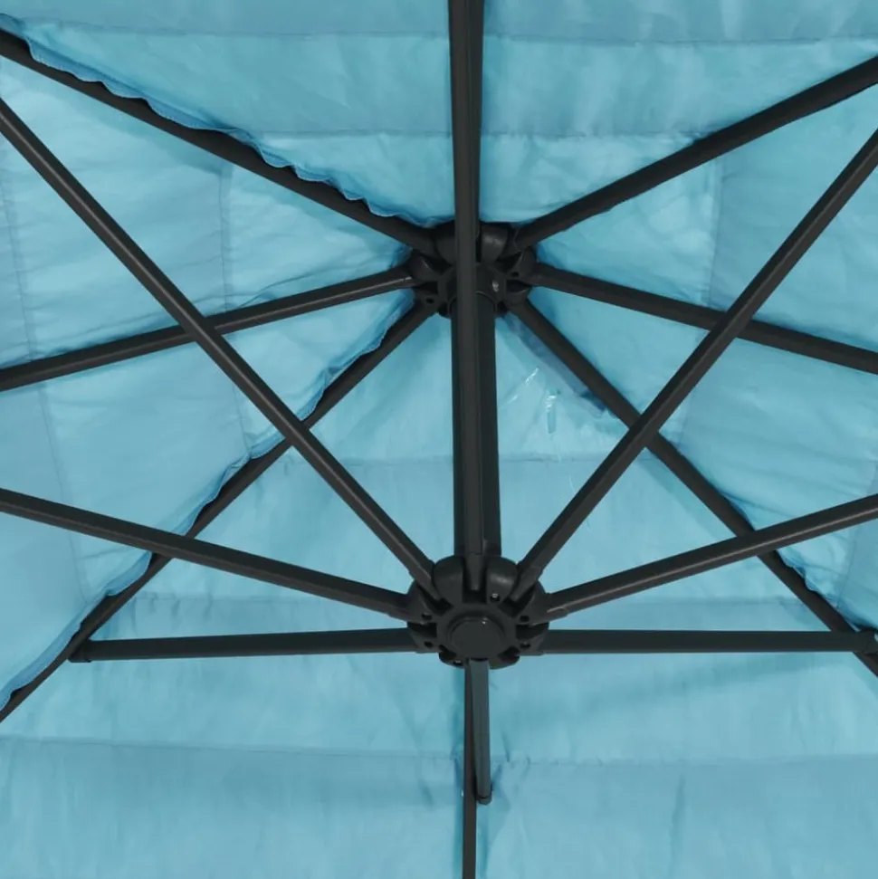 MAISON EXCLUSIVE - Parasol de jardin avec mât en acier bleu 223x223x213 cm