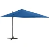 MAISON EXCLUSIVE - Parasol de jardin en porte-à-faux et mât et lumières led