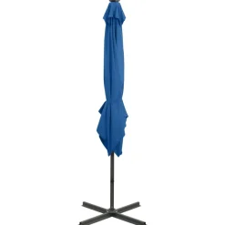 MAISON EXCLUSIVE - Parasol de jardin en porte-à-faux et mât et lumières led