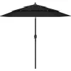 MAISON EXCLUSIVE - Parasol de jardin à 3 niveaux avec mât en aluminium noir 2,5 m