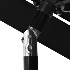 MAISON EXCLUSIVE - Parasol de jardin à 3 niveaux avec mât en aluminium noir 2,5 m