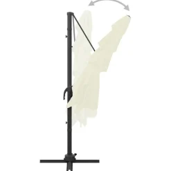 MAISON EXCLUSIVE - Parasol de jardin à 4 niveaux avec mât en aluminium sable