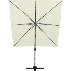 MAISON EXCLUSIVE - Parasol de jardin à 4 niveaux avec mât en aluminium sable