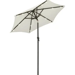MAISON EXCLUSIVE - Parasol avec lumières led sable 200x211 cm aluminium