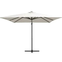 MAISON EXCLUSIVE - Parasol de jardin en porte-à-faux lumières led et mât en acier
