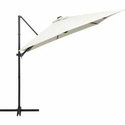 MAISON EXCLUSIVE - Parasol de jardin en porte-à-faux lumières led et mât en acier