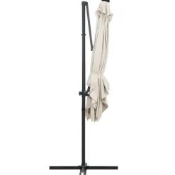 MAISON EXCLUSIVE - Parasol de jardin en porte-à-faux lumières led et mât en acier