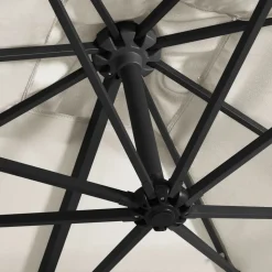 MAISON EXCLUSIVE - Parasol de jardin en porte-à-faux lumières led et mât en acier