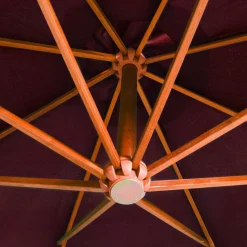 MAISON EXCLUSIVE - Parasol de jardin suspendu et mât rouge bordeaux bois de sapin