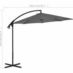 MAISON EXCLUSIVE - Parasol de jardin en porte-à-feux avec mât en acier anthracite