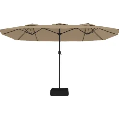MAISON EXCLUSIVE - Parasol de jardin à double tête avec led taupe 449x265 cm