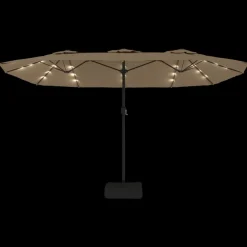MAISON EXCLUSIVE - Parasol de jardin à double tête avec led taupe 449x265 cm