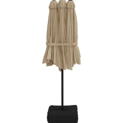 MAISON EXCLUSIVE - Parasol de jardin à double tête avec led taupe 449x265 cm