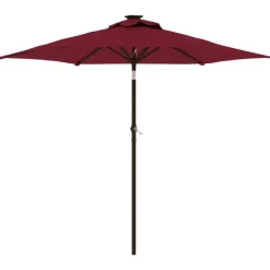 MAISON EXCLUSIVE - Parasol de jardin avec led mât en acier bordeaux 225x225x212 cm