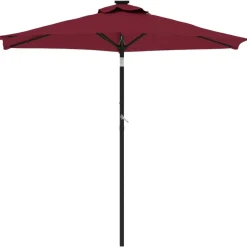MAISON EXCLUSIVE - Parasol de jardin avec led mât en acier bordeaux 225x225x212 cm