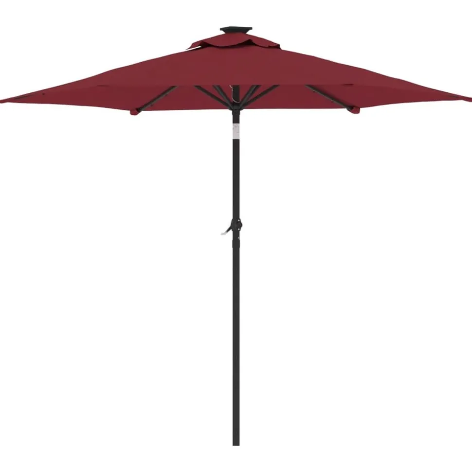 MAISON EXCLUSIVE - Parasol de jardin avec led mât en acier bordeaux 225x225x212 cm