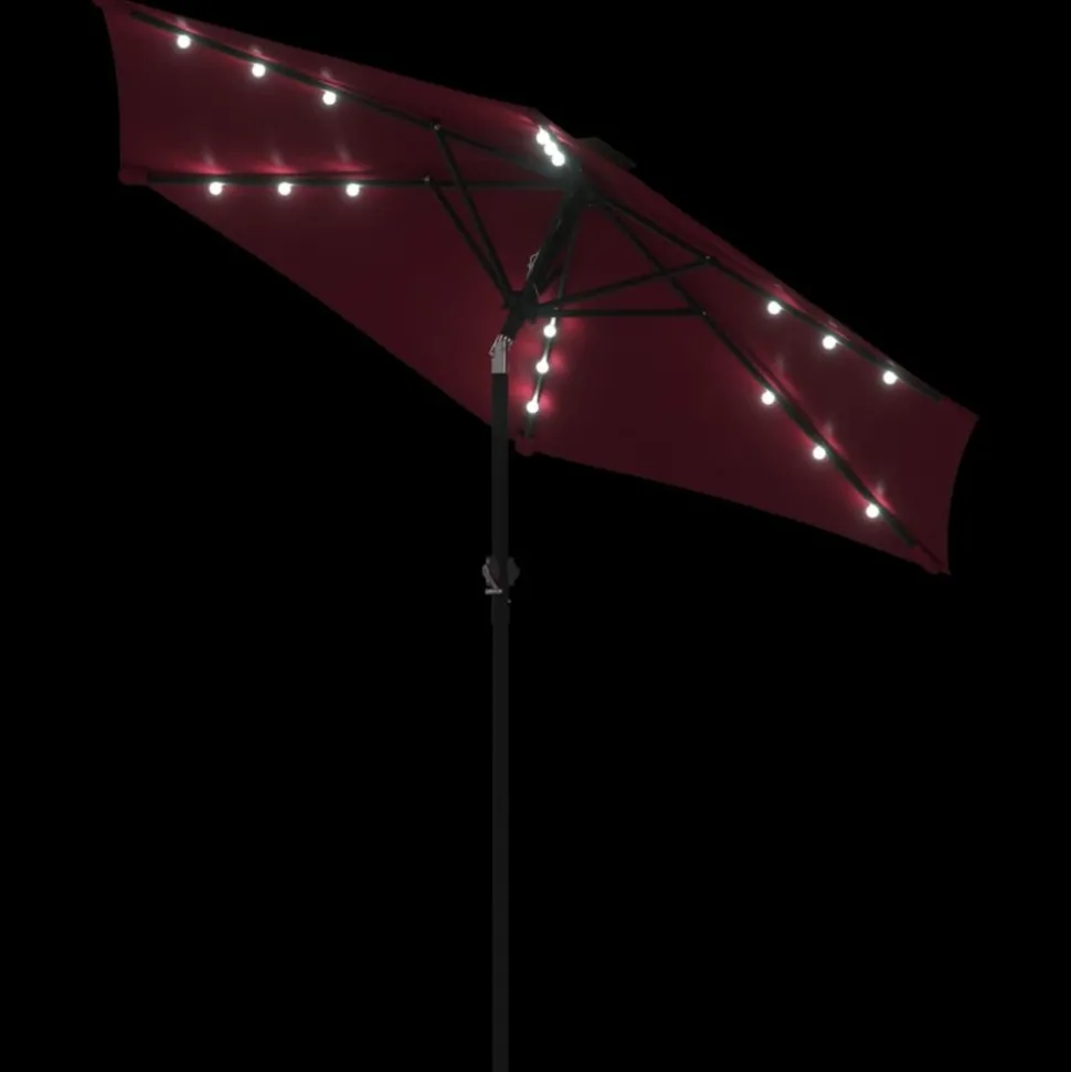 MAISON EXCLUSIVE - Parasol de jardin avec led mât en acier bordeaux 225x225x212 cm
