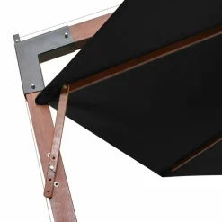 MAISON EXCLUSIVE - Parasol de jardin suspendu avec mât noir bois de sapin massif