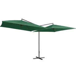 MAISON EXCLUSIVE - Parasol double avec mât en acier 250 x 250 cm vert