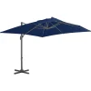 MAISON EXCLUSIVE - Parasol de jardin en porte-à-faux et mât en aluminium bleu azur