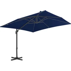 MAISON EXCLUSIVE - Parasol de jardin en porte-à-faux et mât en aluminium bleu azur