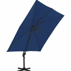 MAISON EXCLUSIVE - Parasol de jardin en porte-à-faux et mât en aluminium bleu azur