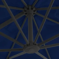 MAISON EXCLUSIVE - Parasol de jardin en porte-à-faux et mât en aluminium bleu azur