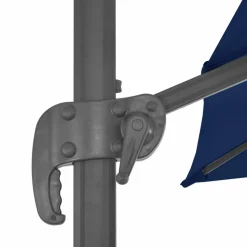 MAISON EXCLUSIVE - Parasol de jardin en porte-à-faux et mât en aluminium bleu azur