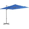 MAISON EXCLUSIVE - Parasol de jardin en porte-à-faux avec mât en acier bleu azuré