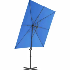 MAISON EXCLUSIVE - Parasol de jardin en porte-à-faux avec mât en acier bleu azuré