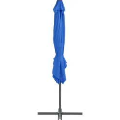 MAISON EXCLUSIVE - Parasol de jardin en porte-à-faux avec mât en acier bleu azuré