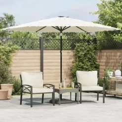 MAISON EXCLUSIVE - Parasol de jardin avec mât en acier blanc 288x288x225 cm