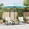 MAISON EXCLUSIVE - Parasol de jardin avec mât en acier bleu 288x288x225 cm
