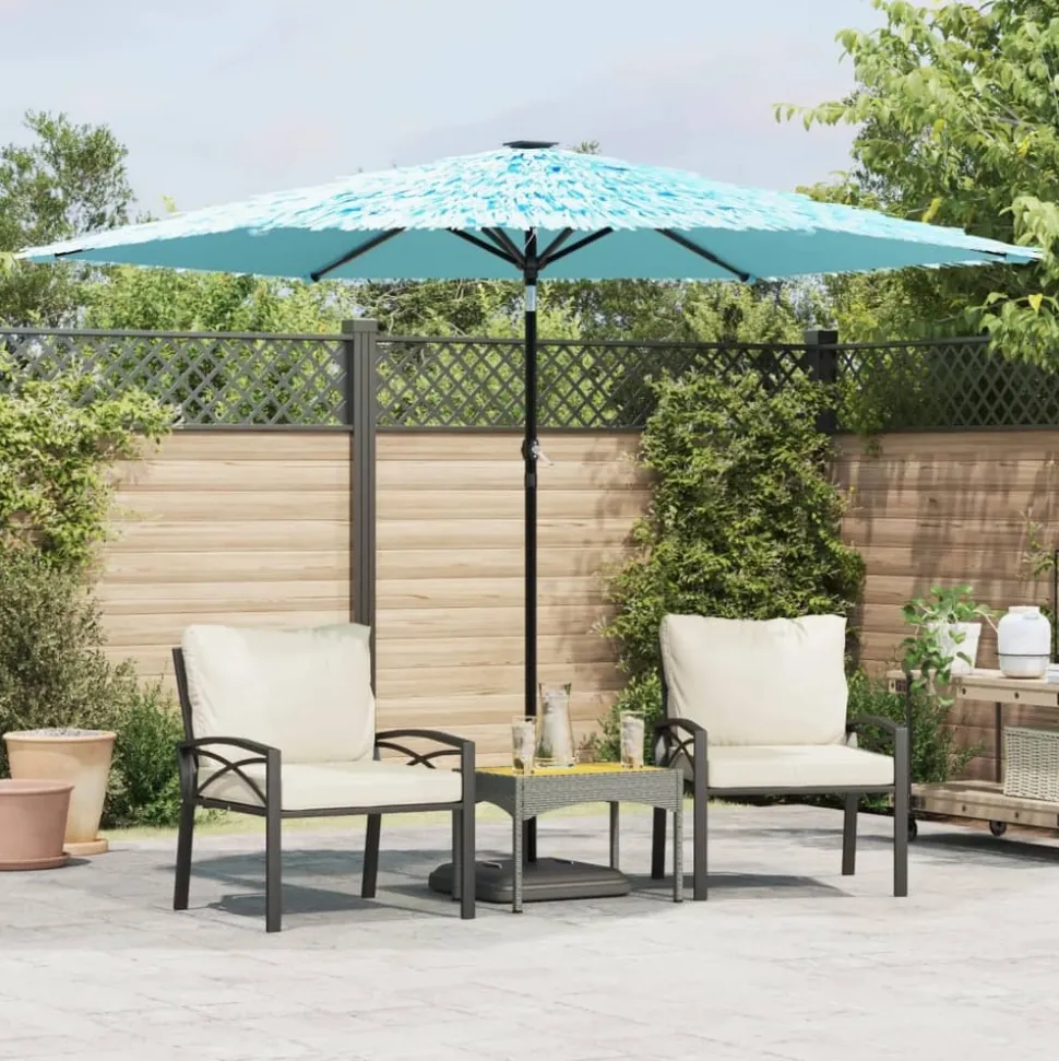 MAISON EXCLUSIVE - Parasol de jardin avec mât en acier bleu 288x288x225 cm
