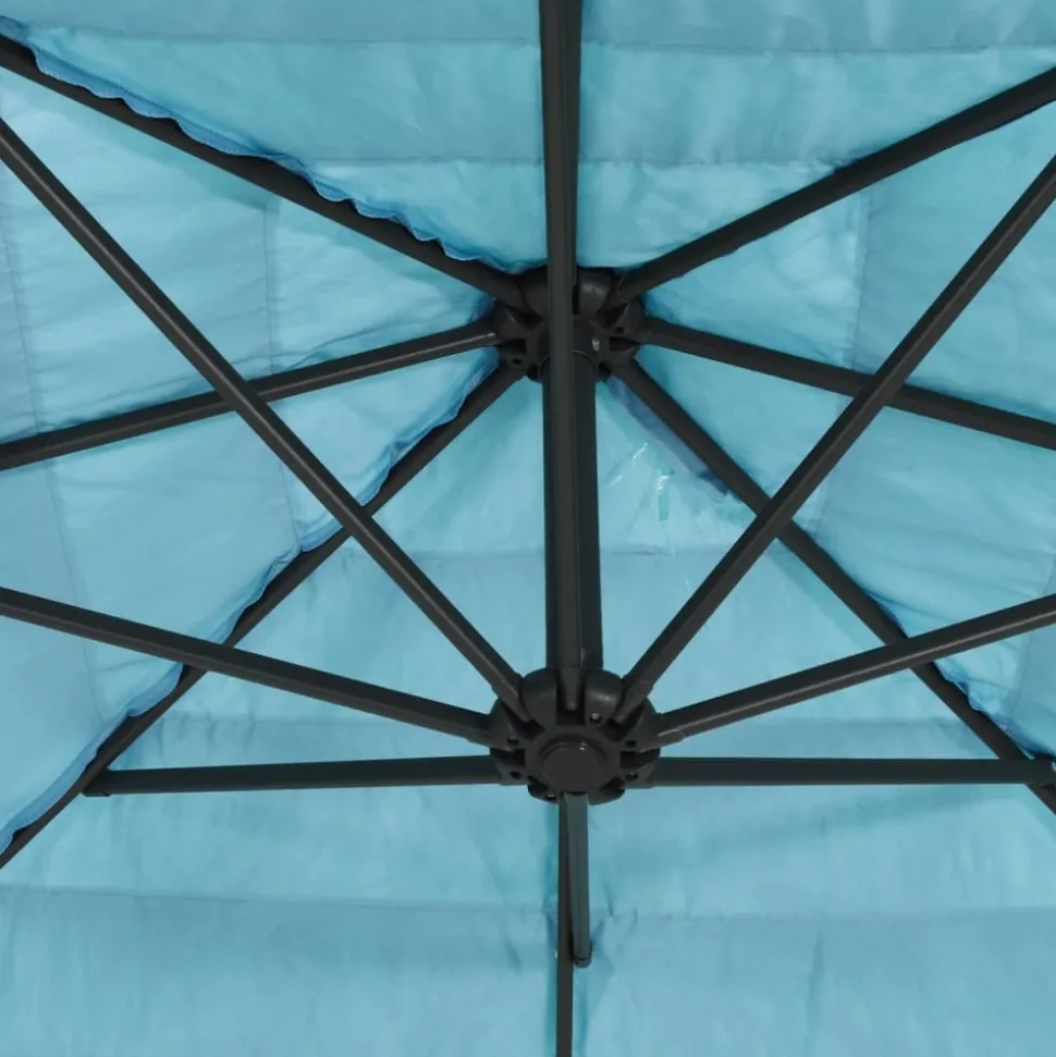 MAISON EXCLUSIVE - Parasol de jardin avec mât en acier bleu 288x288x225 cm