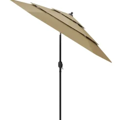 MAISON EXCLUSIVE - Parasol de jardin à 3 niveaux avec mât en aluminium taupe 2,5 m