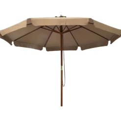 MAISON EXCLUSIVE - Parasol d'extérieur avec mât en bois 330 cm taupe