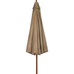 MAISON EXCLUSIVE - Parasol d'extérieur avec mât en bois 330 cm taupe