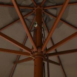 MAISON EXCLUSIVE - Parasol d'extérieur avec mât en bois 330 cm taupe