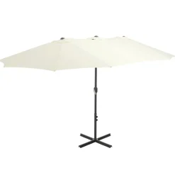 MAISON EXCLUSIVE - Parasol d'extérieur et poteau en aluminium 460x270 cm sable