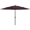 MAISON EXCLUSIVE - Parasol de jardin à 3 niveaux mât en aluminium rouge bordeaux