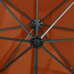 MAISON EXCLUSIVE - Parasol de jardin en porte-à-faux avec mât et lumières led