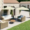 MAISON EXCLUSIVE - Parasol de jardin double avec mât en acier sable 600x300 cm