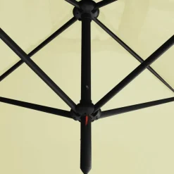 MAISON EXCLUSIVE - Parasol de jardin double avec mât en acier sable 600x300 cm