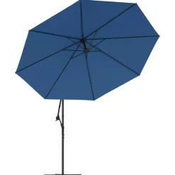 MAISON EXCLUSIVE - Parasol de jardin en porte-à-faux avec lumières led bleu azuré
