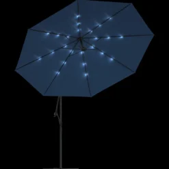 MAISON EXCLUSIVE - Parasol de jardin en porte-à-faux avec lumières led bleu azuré