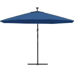 MAISON EXCLUSIVE - Parasol de jardin en porte-à-faux avec lumières led bleu azuré