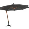 MAISON EXCLUSIVE - Parasol de jardin suspendu avec mât anthracite bois de sapin