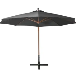MAISON EXCLUSIVE - Parasol de jardin suspendu avec mât anthracite bois de sapin